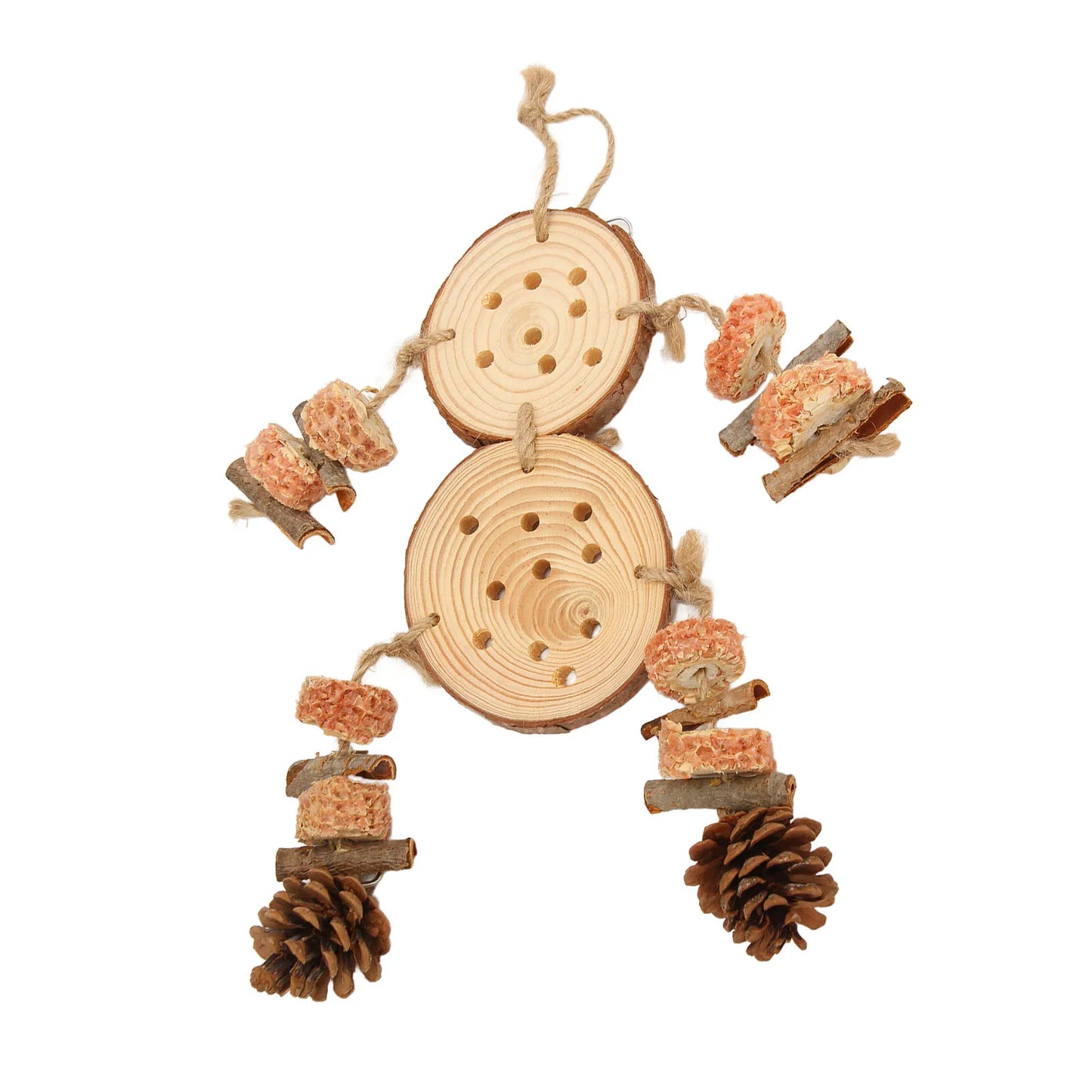 Bird Chewing Toys Puzzle Wooden Corks Logs Pine Cones Corn Cobs Barks Parrot Cage Toy for Parakeet Cockatiel Conure