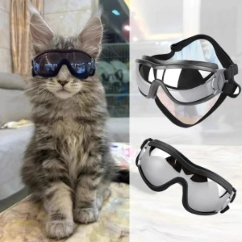 Dog Goggles for Small Breed Dog Sunglasses Dog UV Sunglasses Windproof Soft Frame Adjustable Straps for Small/Medium Dogs Puppy