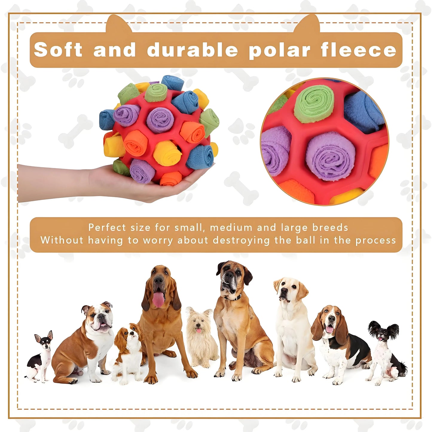 Mental Stimulation Snuffle Ball for Dogs | Chew-Resistant Treat Puzzle Toy | Enrichment Game for Small & Medium Breeds