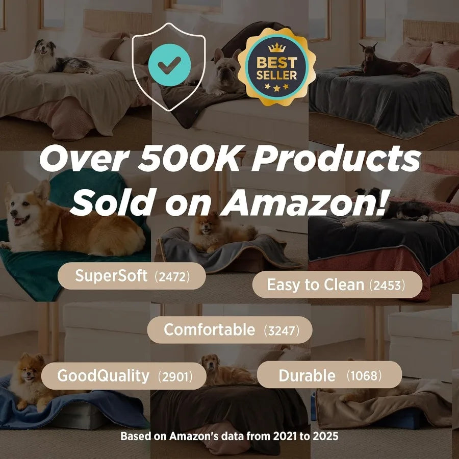 Bedsure Waterproof Dog Blankets for Small Dogs Small Cat Blanket Washable for Couch Protection Sherpa Fleece Puppy Blanket Soft