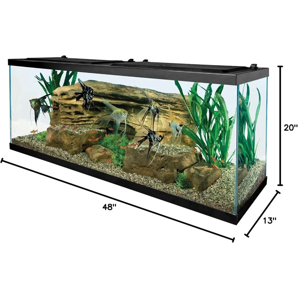 Glass Aquarium 55 Gallons, Rectangular Fish Tank (NV52018)