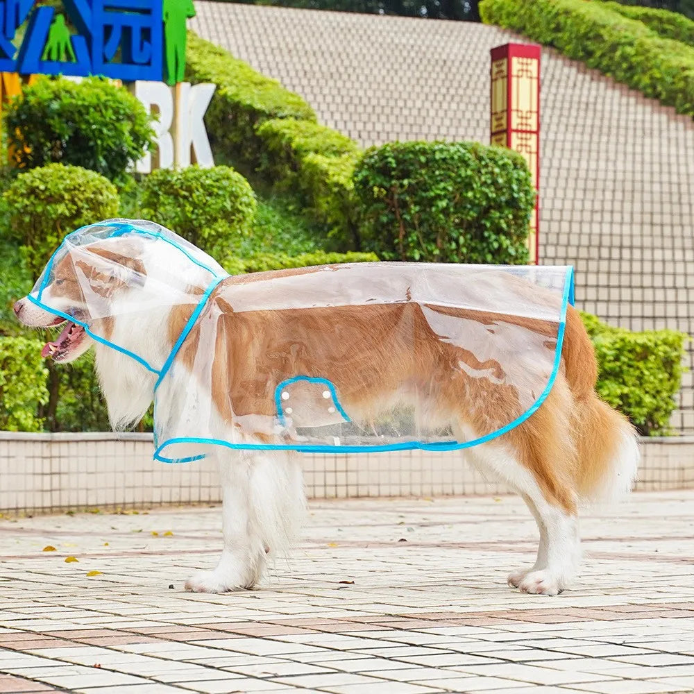 Pet Raincoat Transparent Dog Raincoat Waterproof and Windproof Pet Clothing Large Dog Pet Dog Dog Costume