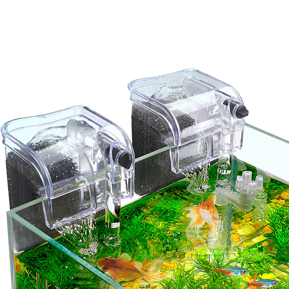 Fish Tank Suspended Filter Aquarium Hang On Filter Adjustable Water Flow Hang Up Filter Water Pump Quiet Fish Tank Accessories