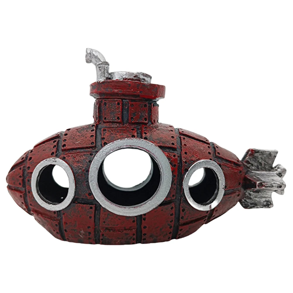 Aquarium Submarine Ornament Fish Shrimp Shelter Cave Creative Fish Hiding Submarine Ornaments for Themed Aquarium Landscaping