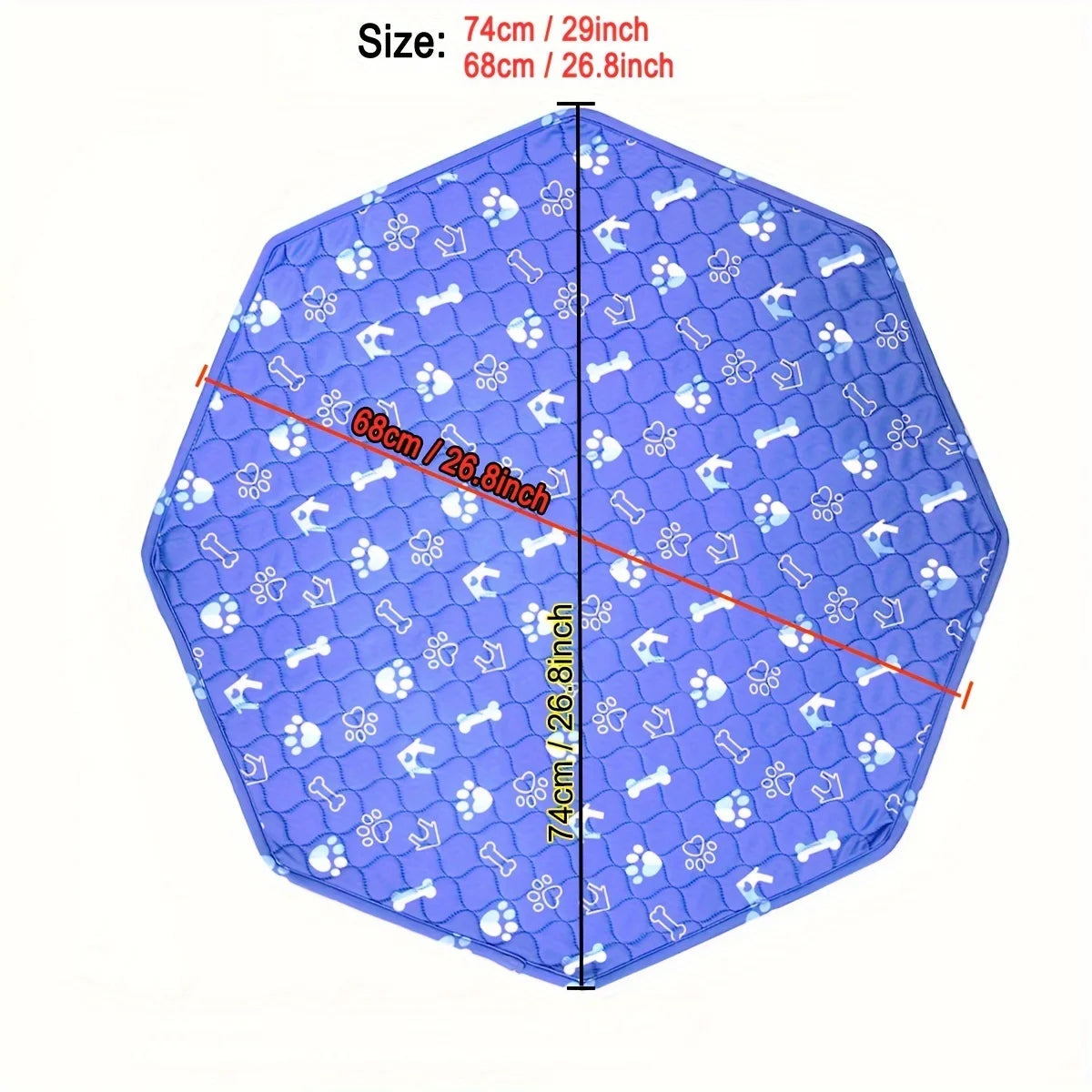 1pc Octagon Dog Pee Pads,  Washable Pet Cat Sleep Play Pad, Reusable  Dogs Puppy Mat, Pet Training Pads for Dogs, Absorbent and