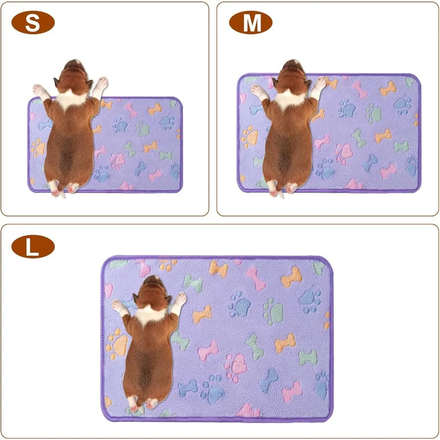 1 Pack 3 Blankets Super Soft Fluffy Premium Fleece Pet Blanket Flannel Paw Printed Throw for Dog Puppy Cat Small 23x16'' Purple