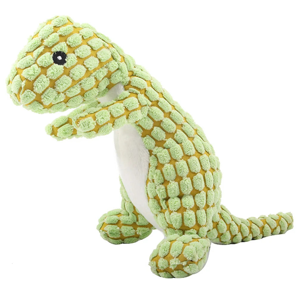 Dino Sounding Interactive Dog Toy Cute Squeaky Dog Toy Soft Pet Plush Toy for Aggressive Chewers