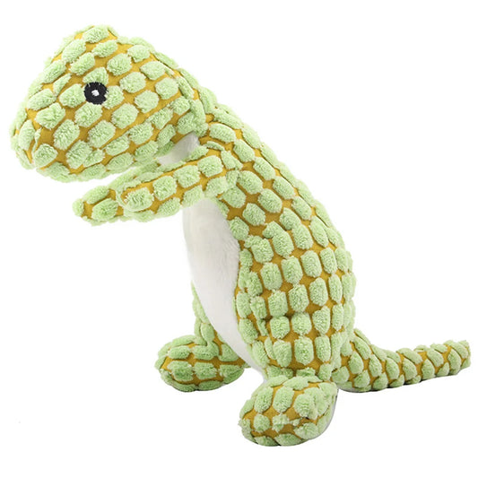 Dino Sounding Interactive Dog Toy Cute Squeaky Dog Toy Soft Pet Plush Toy for Aggressive Chewers
