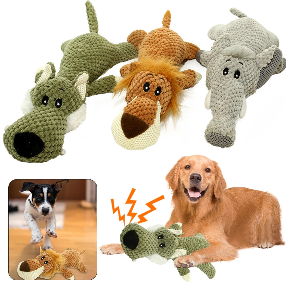 Cute Plush Squeaky Dog Toy - Soft Stuffed Cartoon Puppy Teething & Chew Toy
