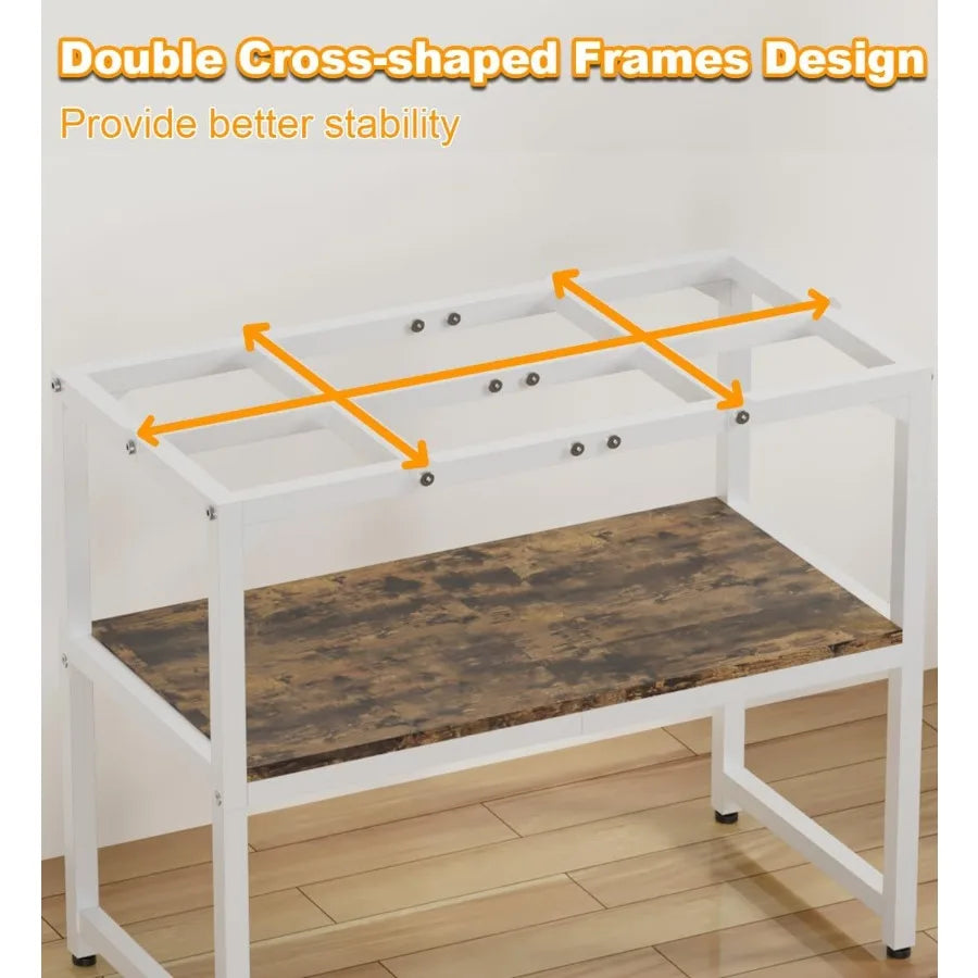 30 Gallon Rimless Fish Tank Stand with Shelf for Storage 2Tier Metal Aquarium Stand Ideal for Breeder Tanks Turtle and Reptile