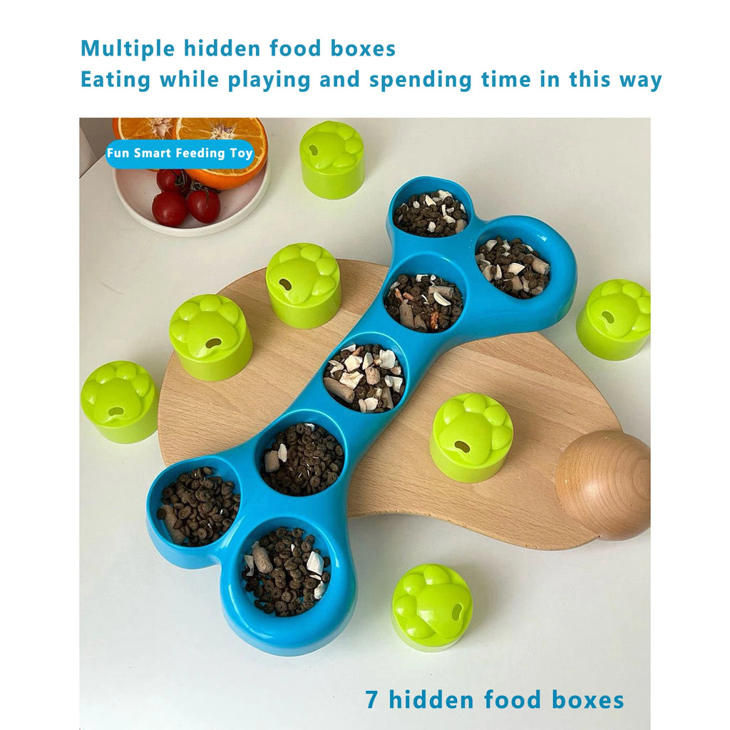 Dog Slow Feeder Toy - Bone Shaped Treat Dispenser for Mental Stimulation & Interactive Play