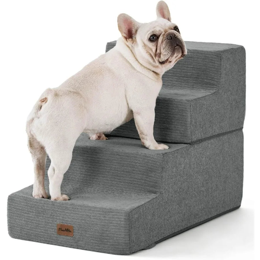 Dog Steps for Bed Extra Wide Dog Stairs for High Bed Couch Sofa 35D Foam Pet Steps for Small Dogs and Cats NonSlip Bottom Pet S