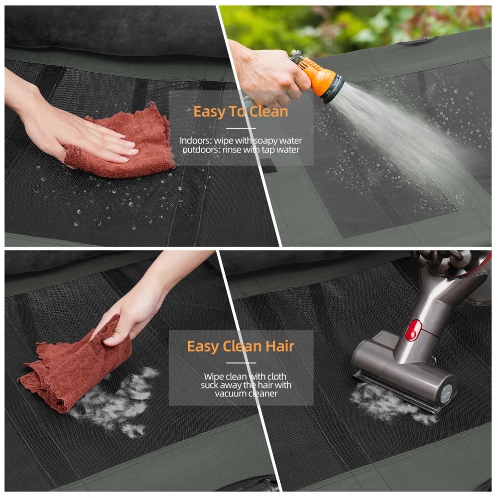 XXL/XL Raised Dog Bed - Outdoor Elevated Cot with Cooling Mat & Plush Mat for Large Dogs