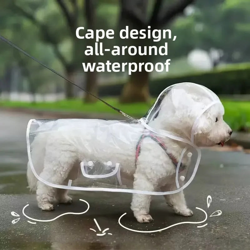 Pet Raincoat Transparent Dog Raincoat Waterproof and Windproof Pet Clothing Large Dog Pet Dog Dog Costume