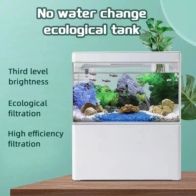 Fish tank living room small landscape ecological tank household USB powered mini tank fish tank