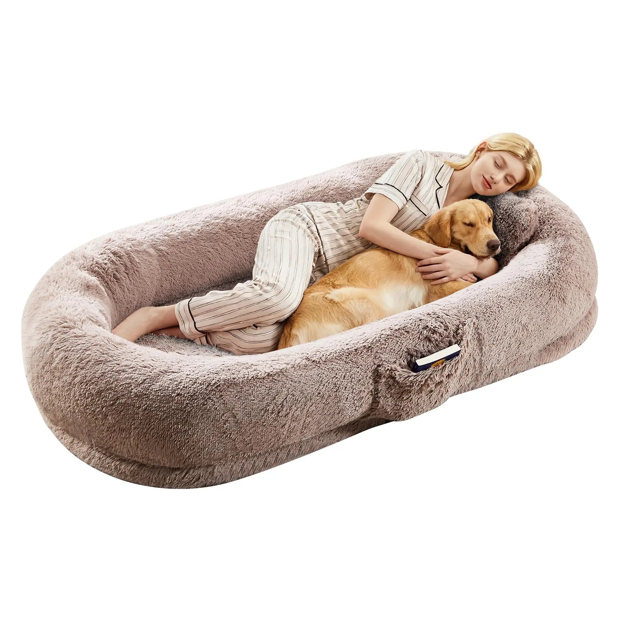 Oversized Orthopedic Dog Bed for Humans & Pets - Faux Fur with Waterproof Lining