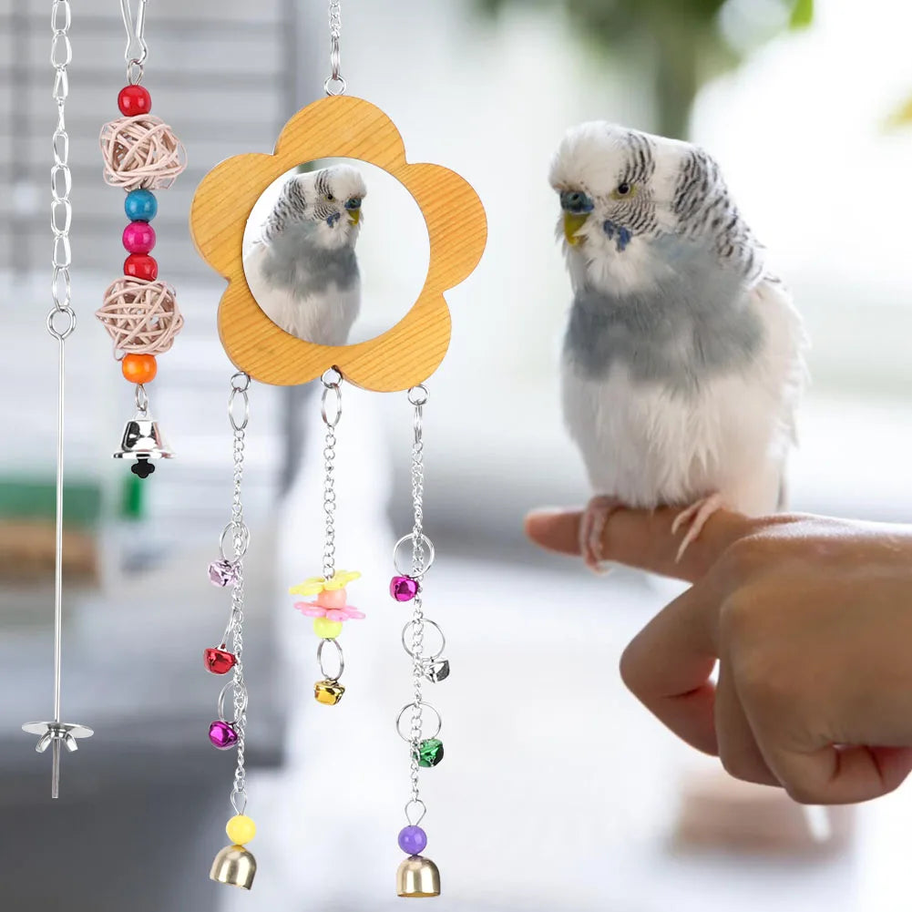 10PCS Bird Toys Set Swing Chewing Training Toys Swing Hanging Standing Chewing Toy Parrot Toy for Cockatiels Parakeets