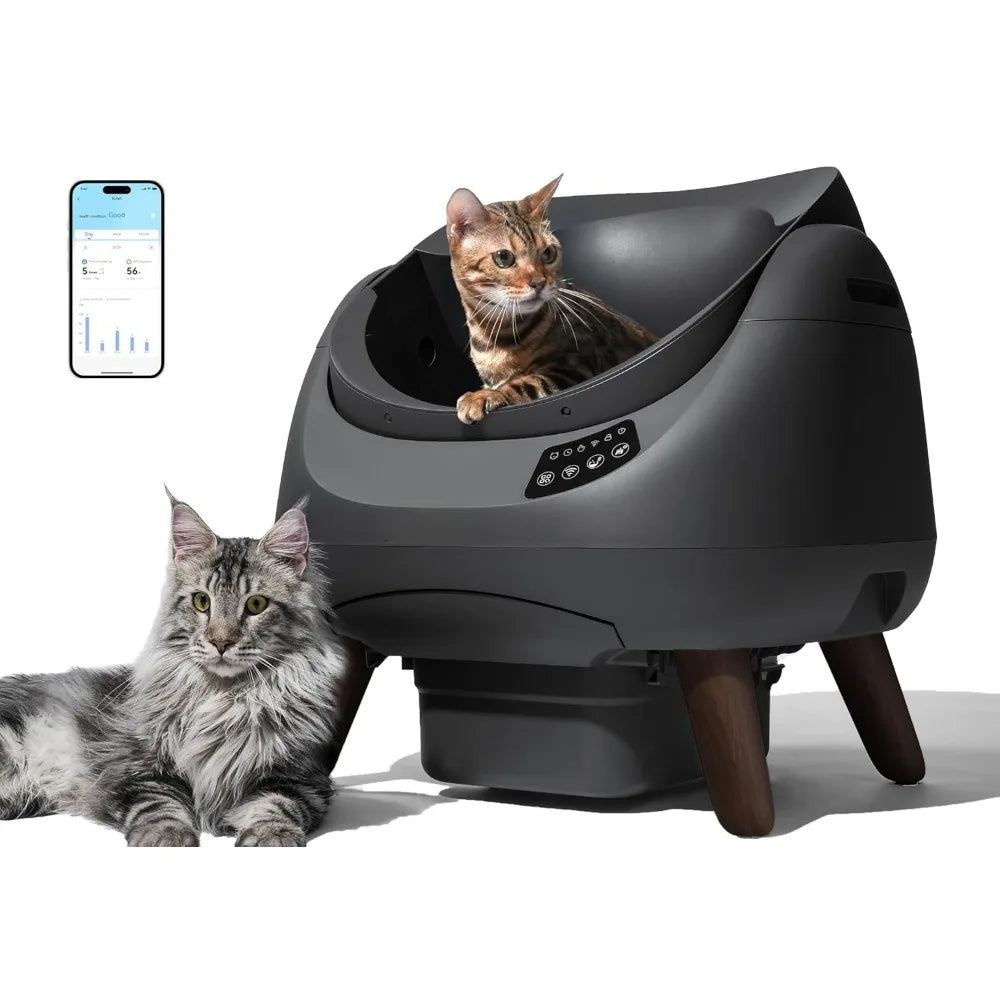 Self Cleaning Cat Litter Box - WiFi App Control & Health Monitor