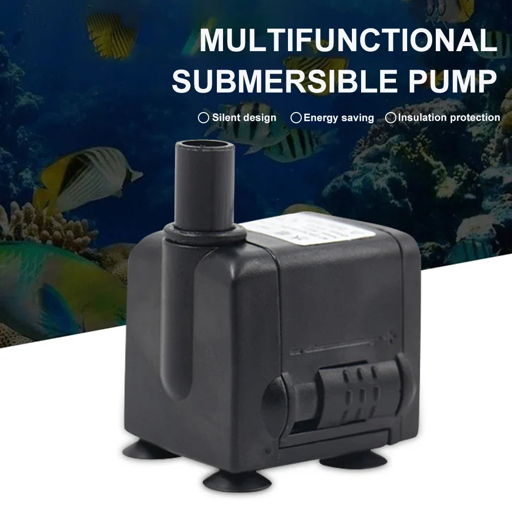 3W/4W/5W/6W Ultra-Quiet Submersible Aquarium Water Pump Water Fountain Pump Filter Fish Pond 220V-240V 50HZ EU Plug