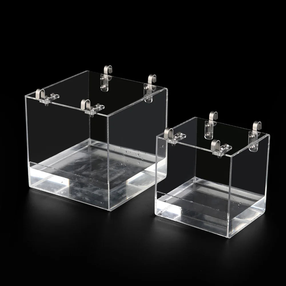 Transparent Acrylic Bird Bath Box Thickened Hanging Water Bath Tub Bird Supplies Shower Cage Accessory