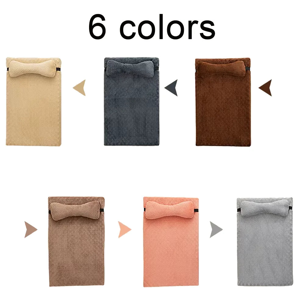 Calming Dog Bed with Pillow - Fluffy Plush Pet Mat with Removable Cover