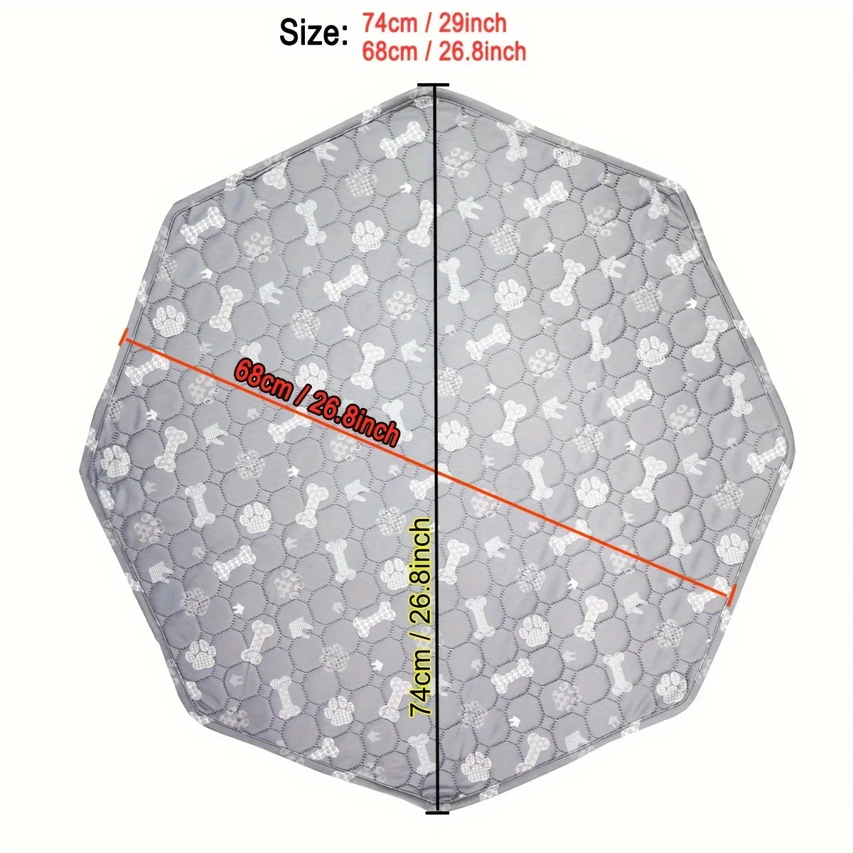 1pc Octagon Dog Pee Pads,  Washable Pet Cat Sleep Play Pad, Reusable  Dogs Puppy Mat, Pet Training Pads for Dogs, Absorbent and