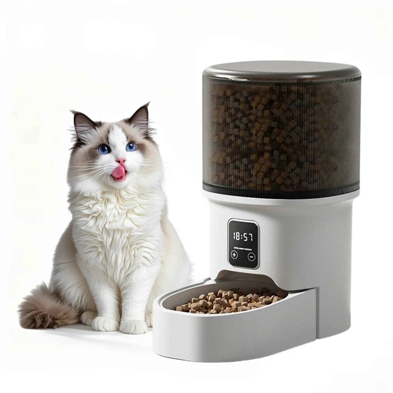 Automatic Pet Feeder 4L – 6 Meals/Day, Portion Control, Dual Power for Cats & Dogs