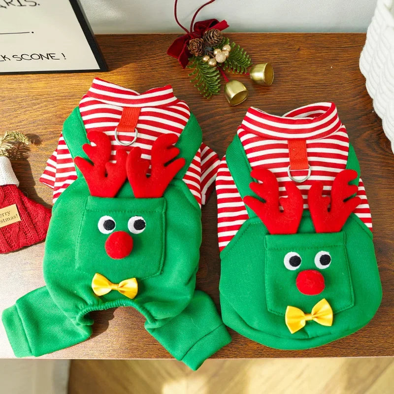 Merry Christmas Pet Clothes Dog Coat Cat Clothing Xmas Puppy Cosplay Santa Tree Costume Happy Festival Coat Supplies Wholesale