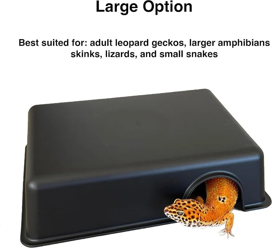Plastic Reptile Hide Box for Leopard Geckos, Snakes, Lizards, Cornsnakes - Small & Juvenile