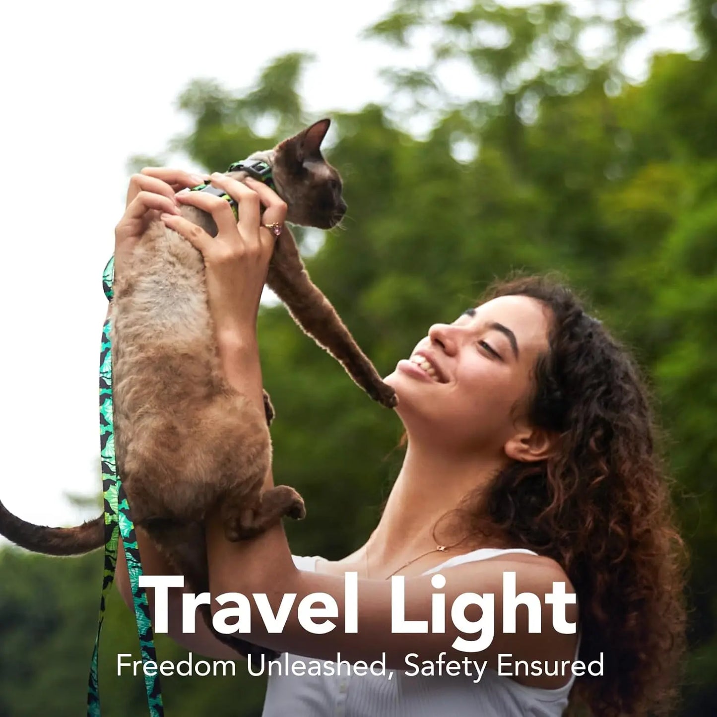 Cat Harness & Leash Set - Escape-Proof, Adjustable, Lightweight, Safe & Easy Walk, All Sizes (Green)