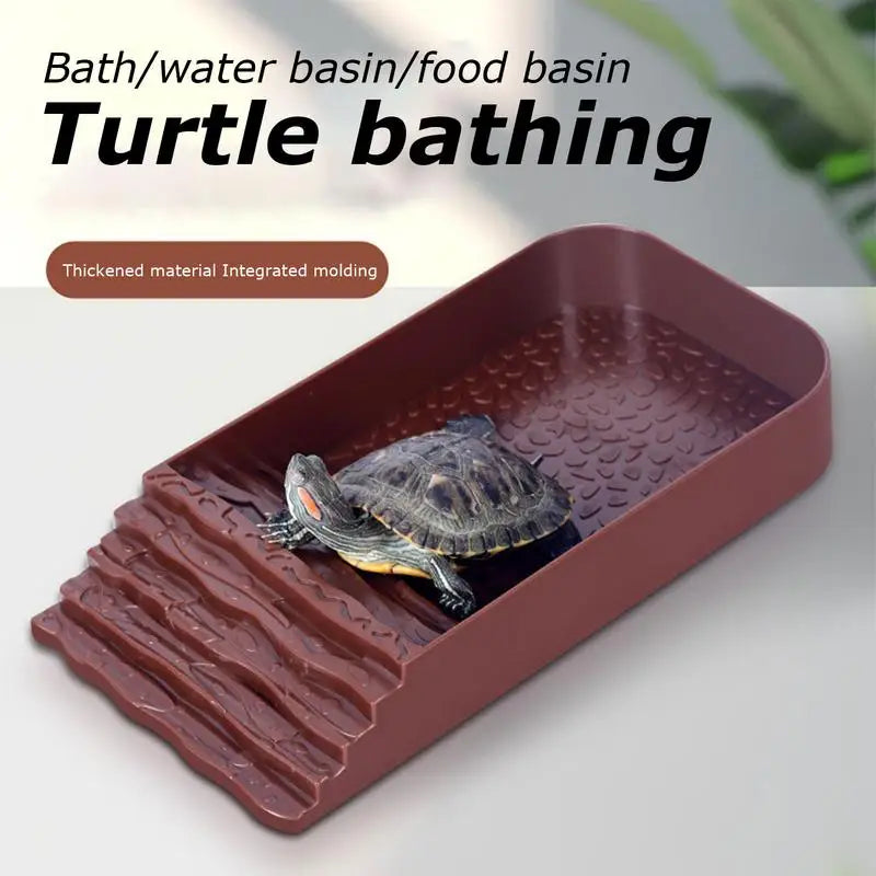 Tortoise Water Bowl Reptile Water Bowl Reptile Bathing Pool Tortoise Feeder Tortoise Feeding Dish for Hamster Tortoise Snake