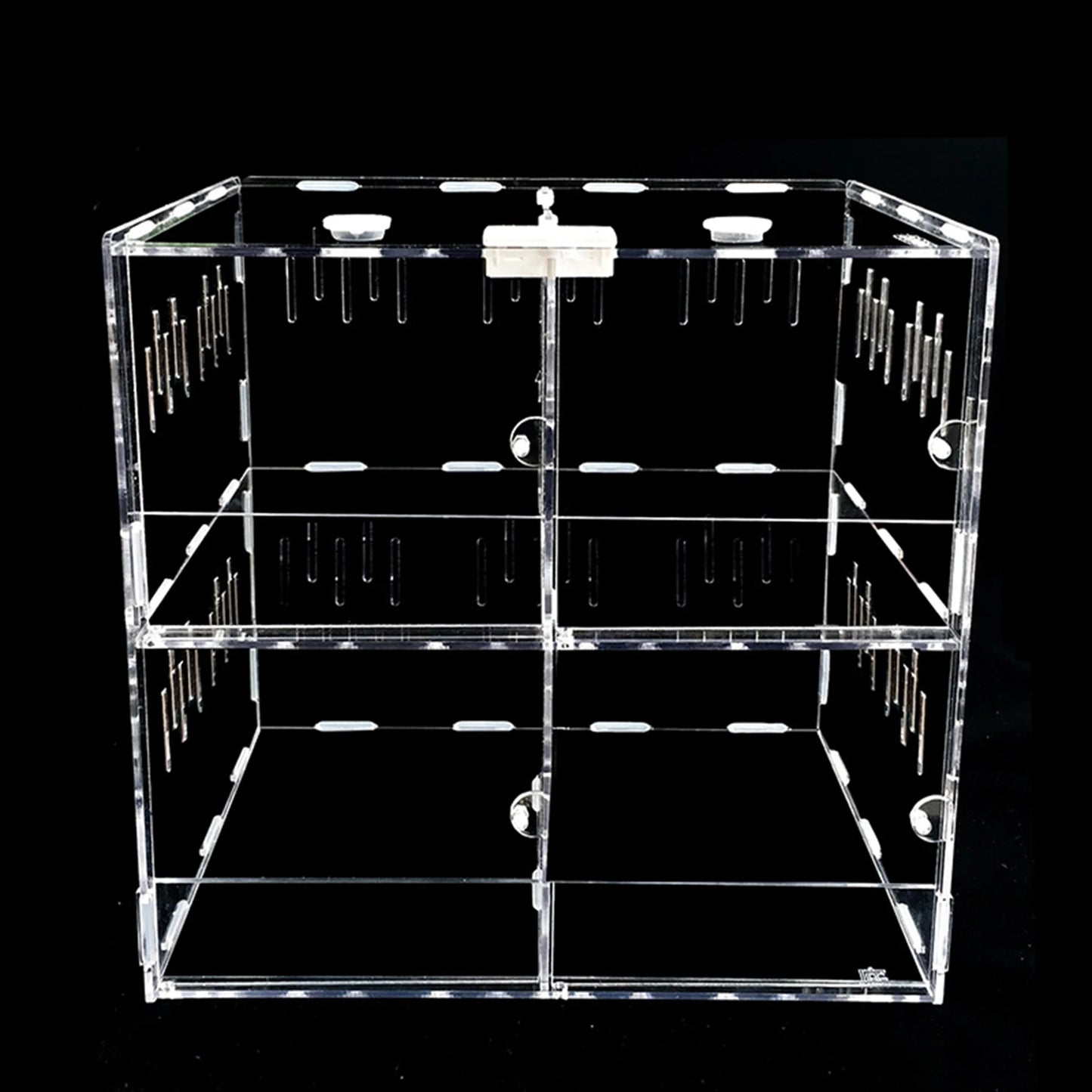 Acrylic Pet Box 4 Grids Reptile Lizard Crawling Insect Breeding Box