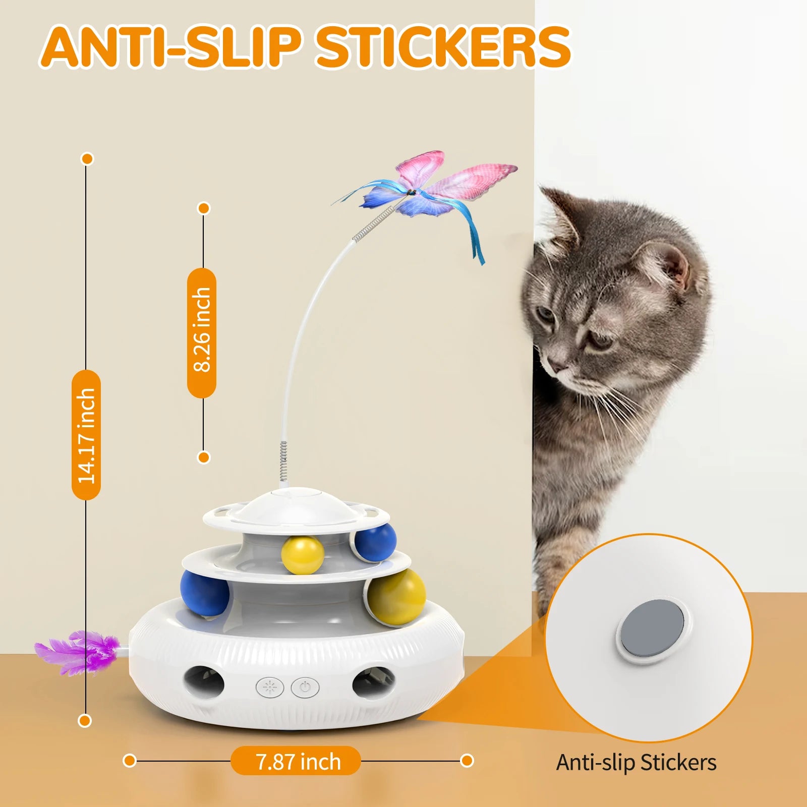 Rechargeable Cat Laser Toy - Automatic Interactive Feather & Laser Pointer for Indoor Cats