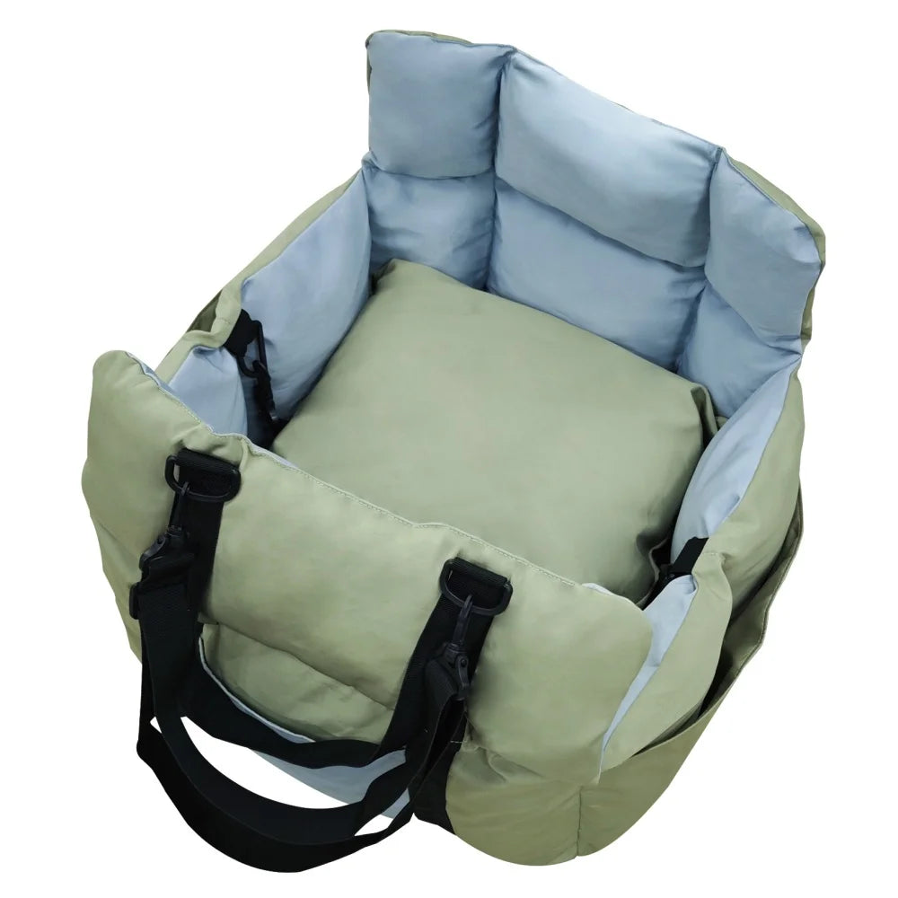 Portable Dog Car Seat Pet Puppy Booster Travel Bed Carrier Cushion with Storage Pocket