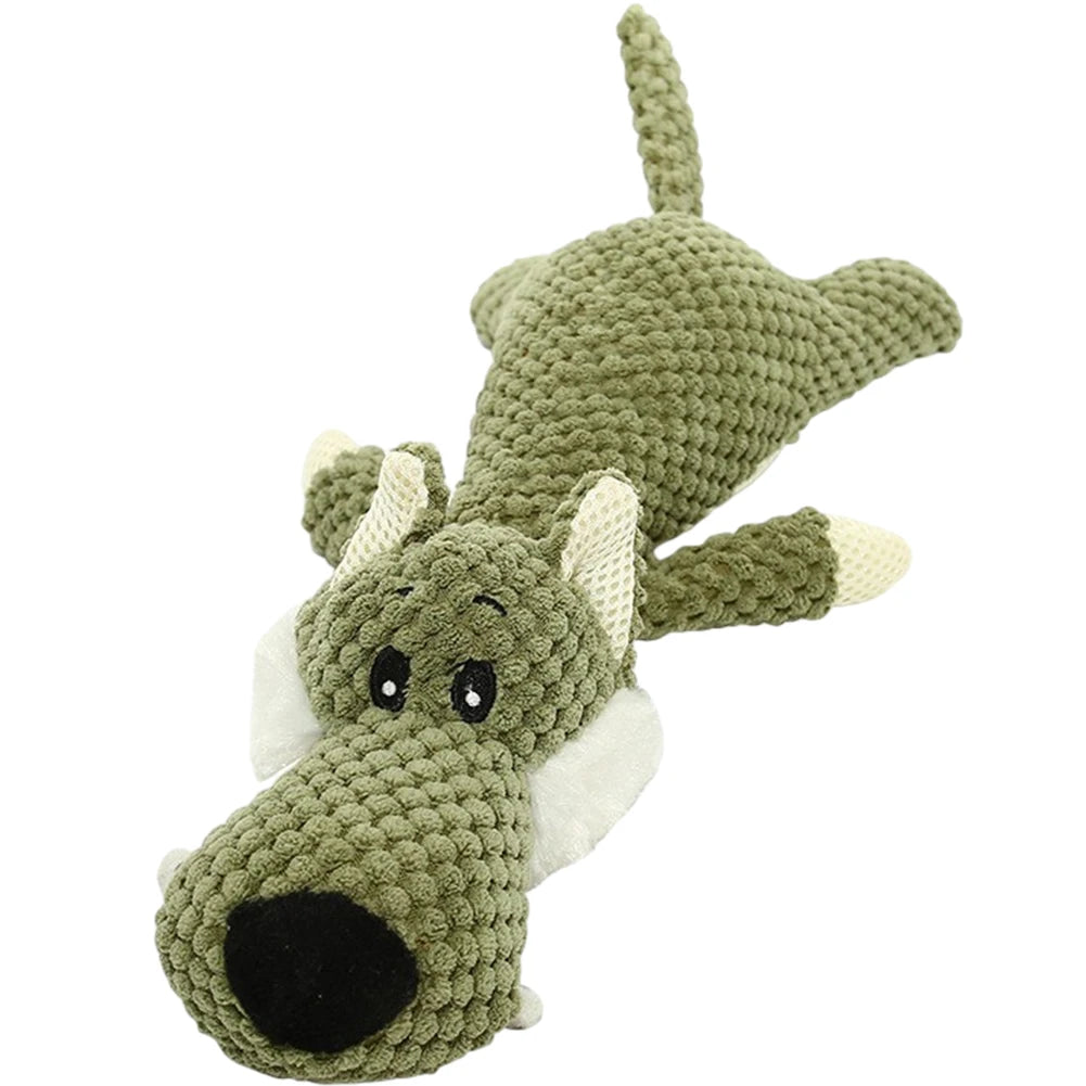Cute Plush Squeaky Dog Toy - Soft Stuffed Cartoon Puppy Teething & Chew Toy