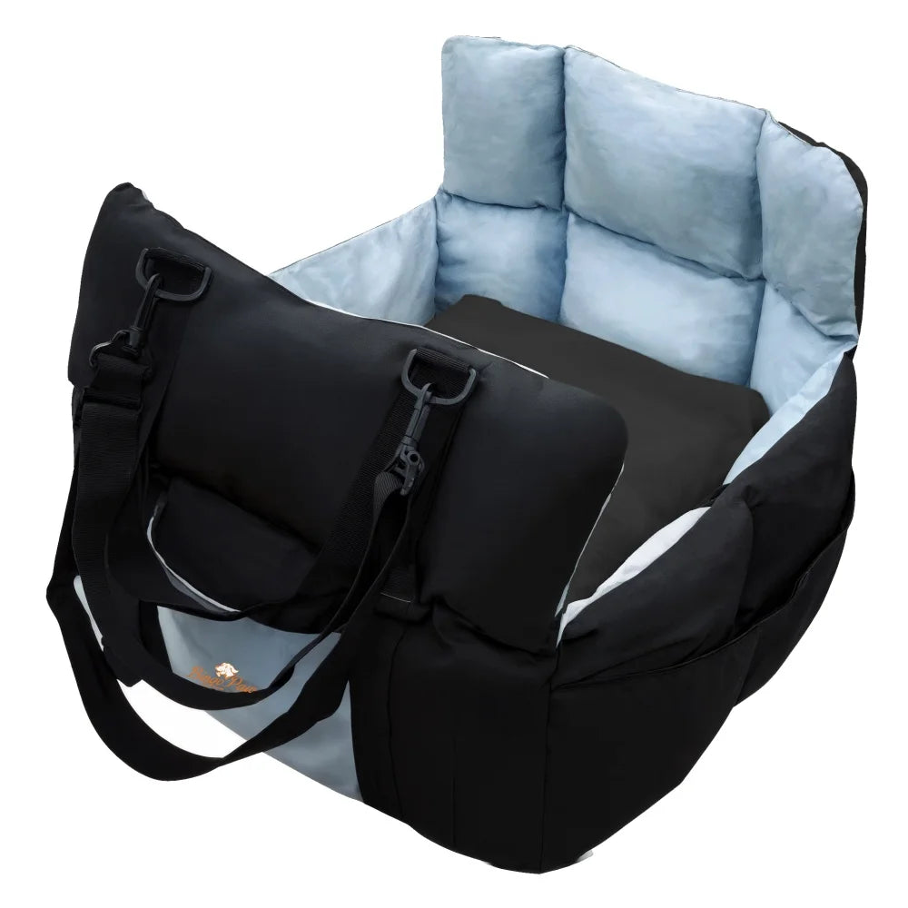 Portable Dog Car Seat Pet Puppy Booster Travel Bed Carrier Cushion with Storage Pocket