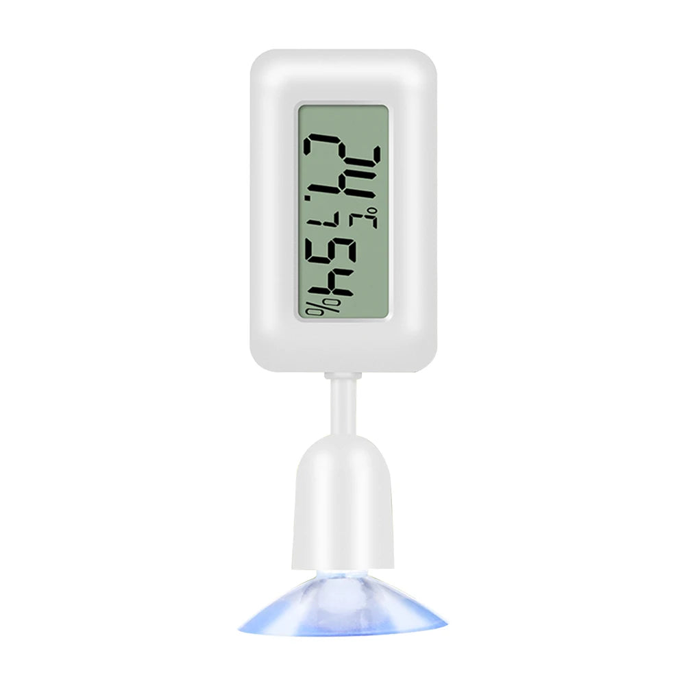 Reptile Thermometer Thermometer Hygrometer 360 Degree Rotation Digital Aquarium Hygro-Therm with Suction Cup for Pets