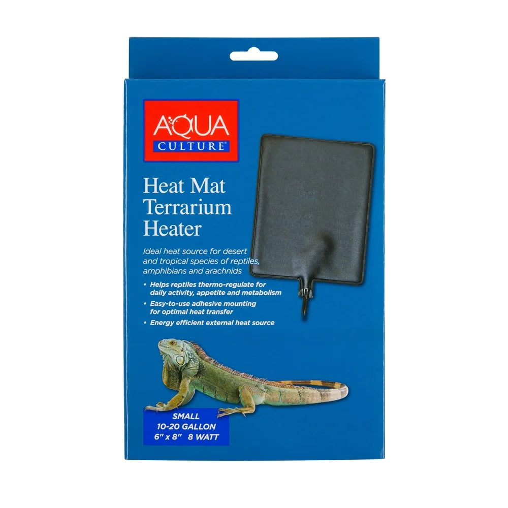 Heat Mat 10-20 Gallon Terrarium Heater 8W Adhesive Backing Reptile Heating Pad Consistent Temperature Control