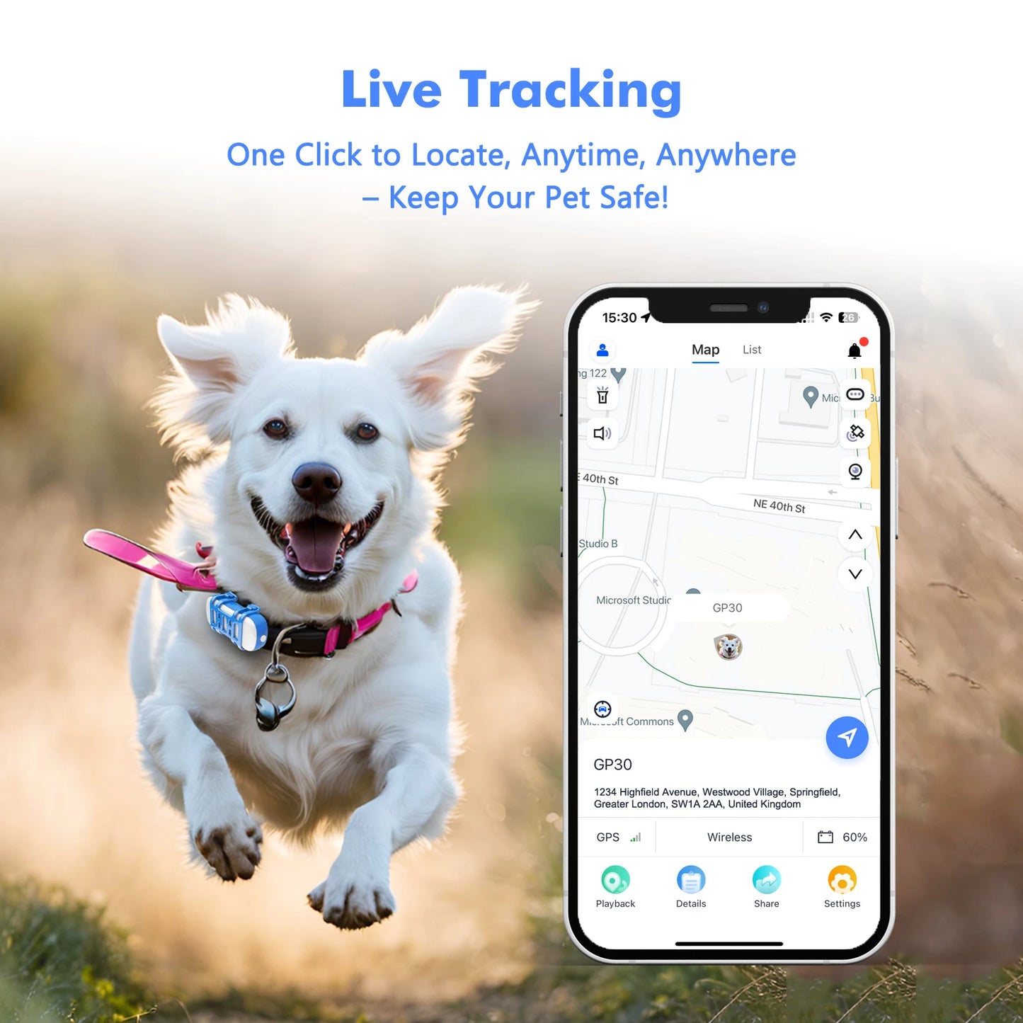 4G Mini GPS Tracker for Dot Cat – Waterproof Live Pet Locator with Android & iOS App, Light & Sound Search, Subscription Needed
