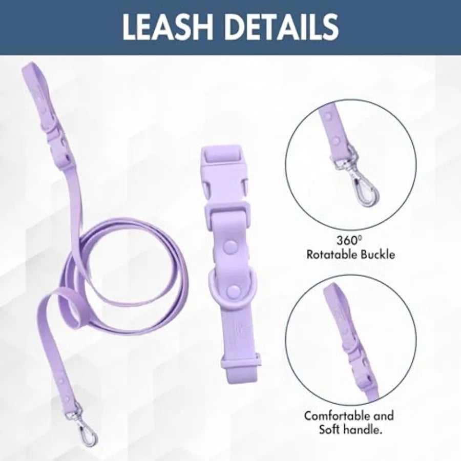 Adjustable Dog Harness Set with Collar and Leash Featuring Waste Bag Holder and Dirty Waste Bag Clip for Small Medium and Large