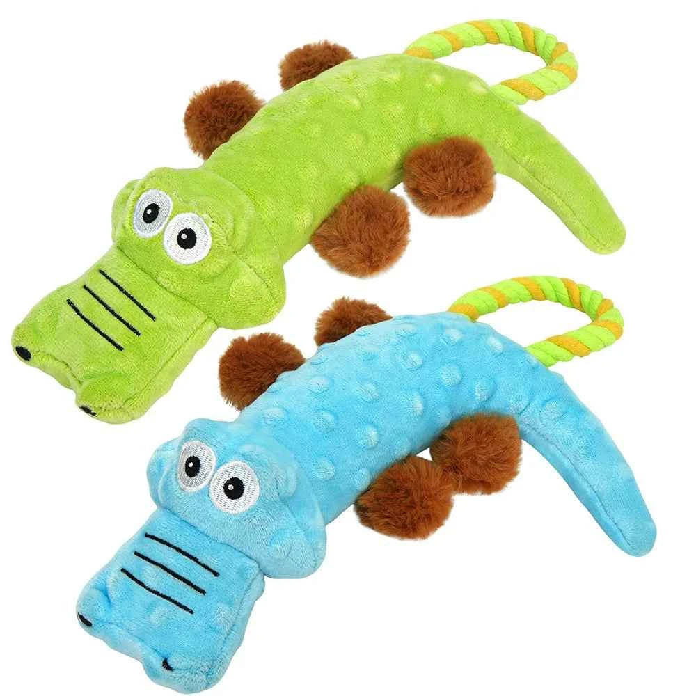 Dog Squeaky Toy 2-Pack - Interactive Plush Tug-of-War & Chew Toys for Small to Medium Dogs